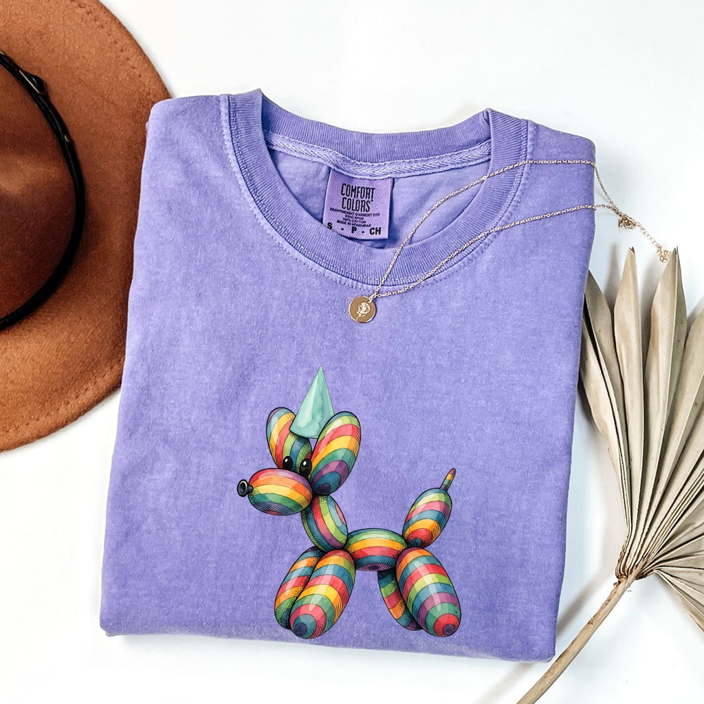 Balloon Pet Shirt Cute Event Gift Women Vibrant Tee Balloon Animal T-Shirt Adorable Fan Colorful Tshirt Party Graphic Fanciful Party Cap
