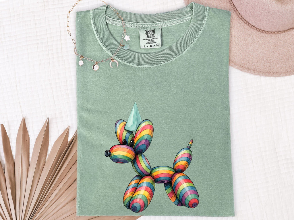 Balloon Pet Shirt Cute Event Gift Women Vibrant Tee Balloon Animal T-Shirt Adorable Fan Colorful Tshirt Party Graphic Fanciful Party Cap
