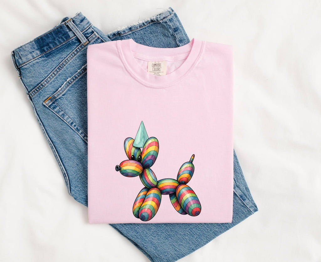 Balloon Pet Shirt Cute Event Gift Women Vibrant Tee Balloon Animal T-Shirt Adorable Fan Colorful Tshirt Party Graphic Fanciful Party Cap