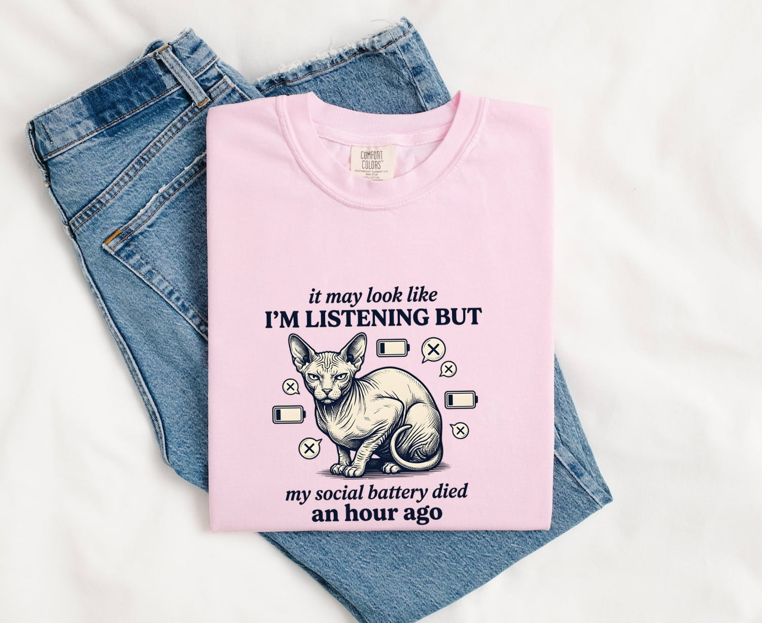 Sphynx Pet Shirt Cat Cat Characteristics Gift Women Old School Tee Hairless Cat T-Shirt Cat Fan Feline Tshirt Traits Graphic Outline Charge