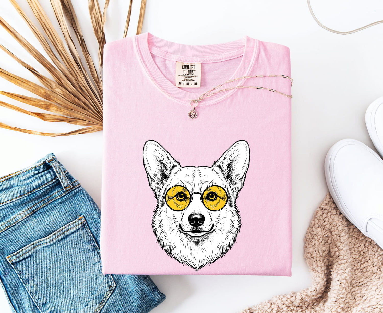 Corgi Pet Shirt Dog Pets Gift Women Cartoon Tee Dog T-Shirt Dog Fan Toon Tshirt Animal Graphic Abstract Puppy Ears Tshirt