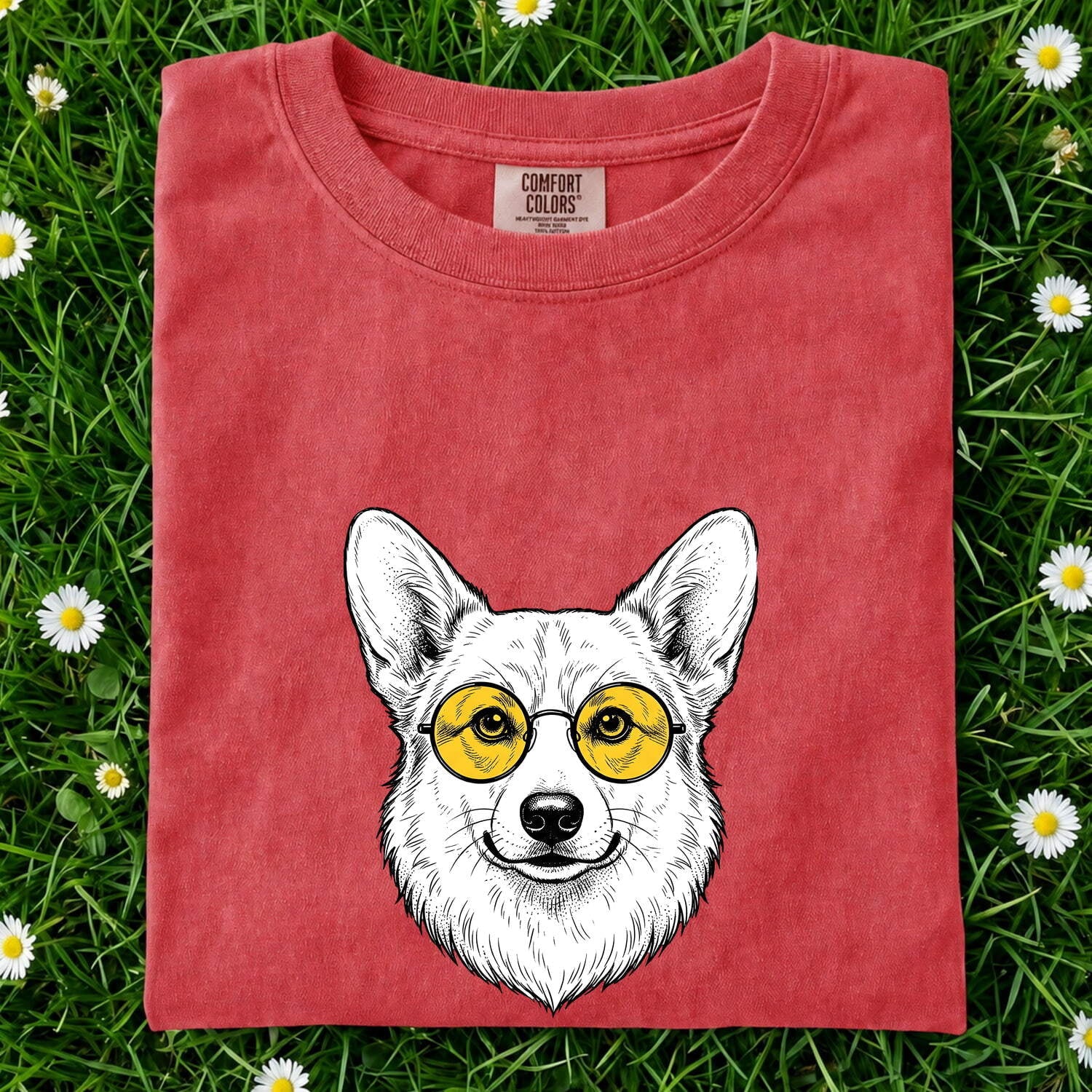 Corgi Pet Shirt Dog Pets Gift Women Cartoon Tee Dog T-Shirt Dog Fan Toon Tshirt Animal Graphic Abstract Puppy Ears Tshirt
