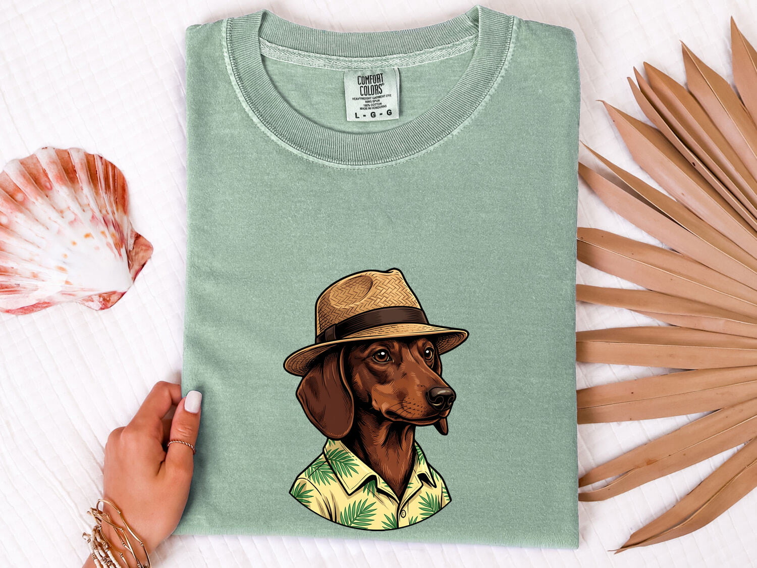 Dachshund Pet Shirt Dog Travel Gift Women Vector Tee Wiener Dog T-Shirt Dog Fan Digital Graphic Travel Illustration Hand Drawn Beach Hat