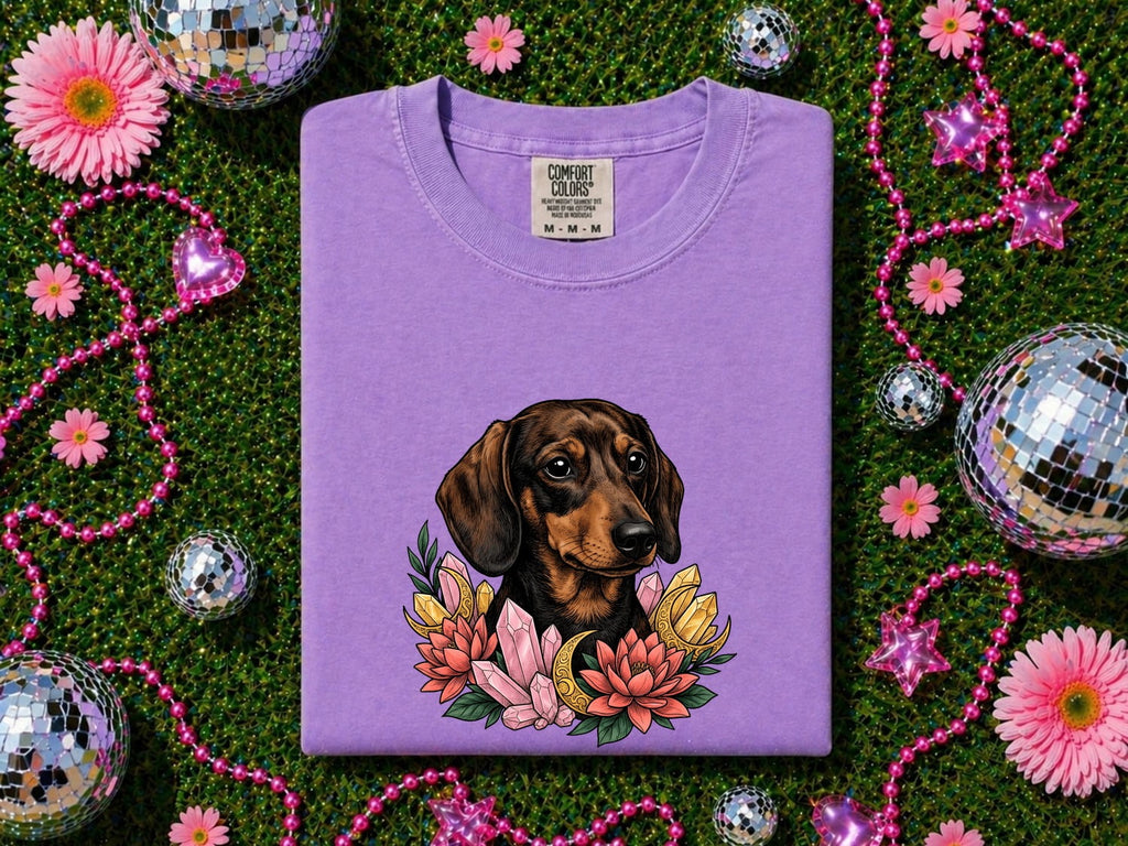 Dachshund Pet Shirt Dog Garden Gift Women Bohemian Tee Wiener Dog T-Shirt Dog Fan Puppy Tshirt Yard Graphic Old-Fashioned Minerals Tshirt