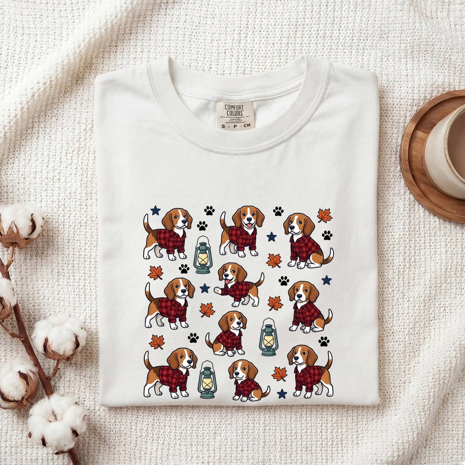 Beagle Pet Shirt Dog Harvest Gift Women Animated Tee Hound T-Shirt Dog Fan Cartoon Tshirt Autumn Graphic Classic Checkered Shirt Tshirt