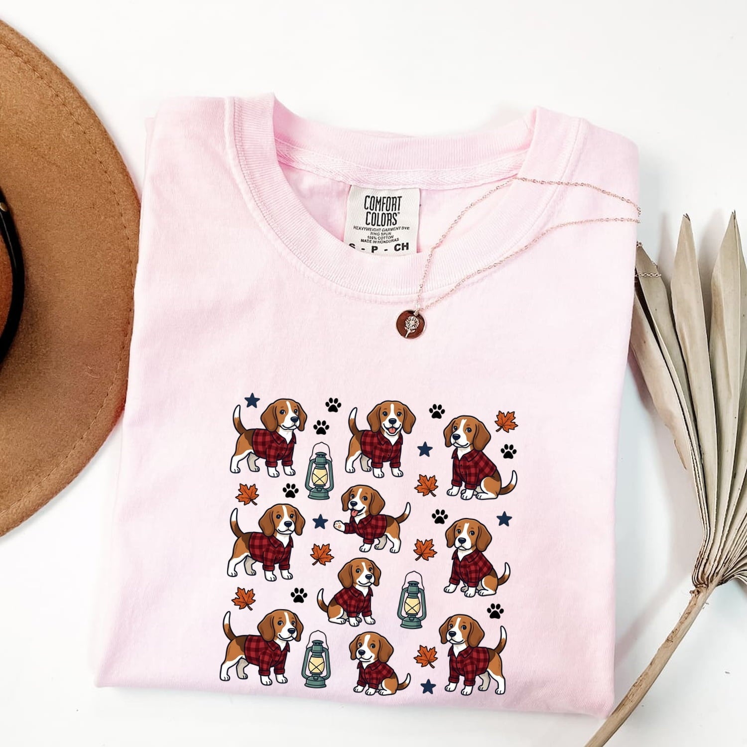 Beagle Pet Shirt Dog Harvest Gift Women Animated Tee Hound T-Shirt Dog Fan Cartoon Tshirt Autumn Graphic Classic Checkered Shirt Tshirt