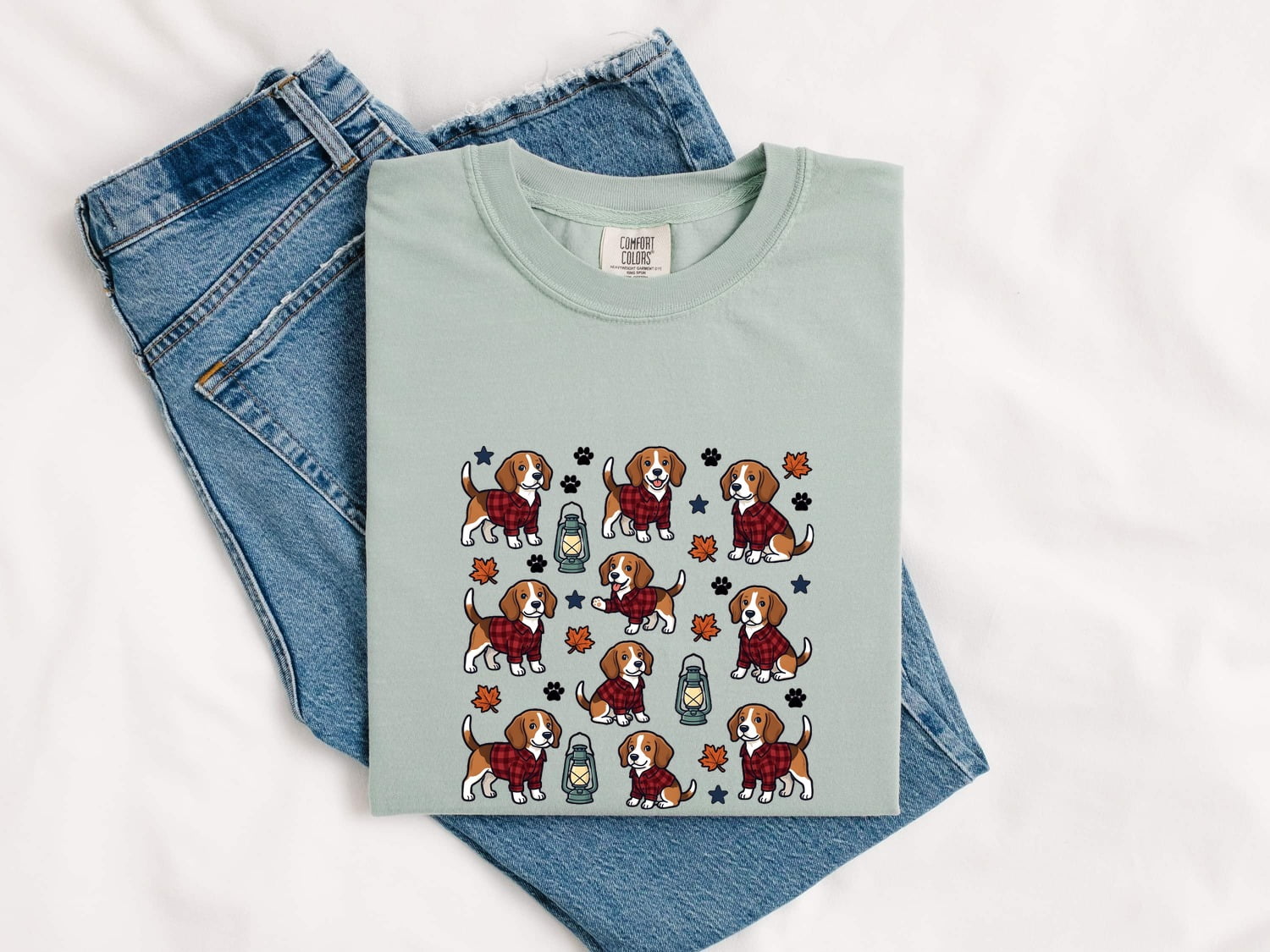 Beagle Pet Shirt Dog Harvest Gift Women Animated Tee Hound T-Shirt Dog Fan Cartoon Tshirt Autumn Graphic Classic Checkered Shirt Tshirt