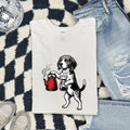 Beagle Pet Shirt Dog Latte Gift Women Classic Tee Hound T-Shirt Dog Fan Puppy Tshirt Coffee Graphic Line Art Coffee Cup Tshirt