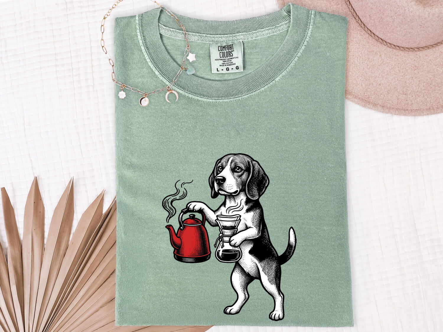 Beagle Pet Shirt Dog Latte Gift Women Classic Tee Hound T-Shirt Dog Fan Puppy Tshirt Coffee Graphic Line Art Coffee Cup Tshirt
