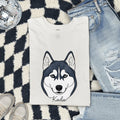 Husky Pet Shirt Dog Companions Gift Women Cartoon Tee Siberian Husky T-Shirt Dog Fan Husky Tshirt Companion Graphic Clean Engraved Name