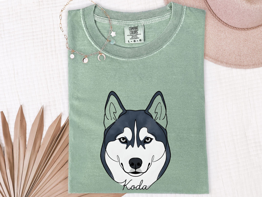 Husky Pet Shirt Dog Companions Gift Women Cartoon Tee Siberian Husky T-Shirt Dog Fan Husky Tshirt Companion Graphic Clean Engraved Name