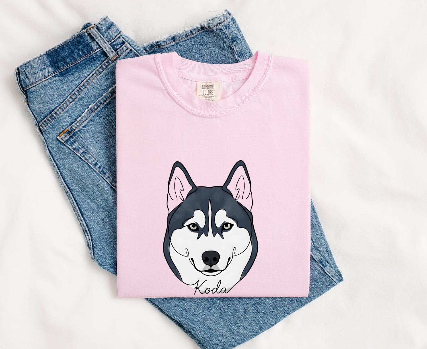 Husky Pet Shirt Dog Companions Gift Women Cartoon Tee Siberian Husky T-Shirt Dog Fan Husky Tshirt Companion Graphic Clean Engraved Name