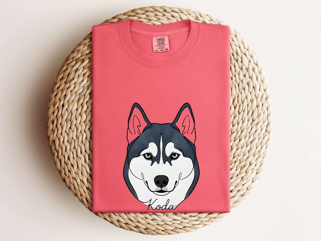 Husky Pet Shirt Dog Companions Gift Women Cartoon Tee Siberian Husky T-Shirt Dog Fan Husky Tshirt Companion Graphic Clean Engraved Name