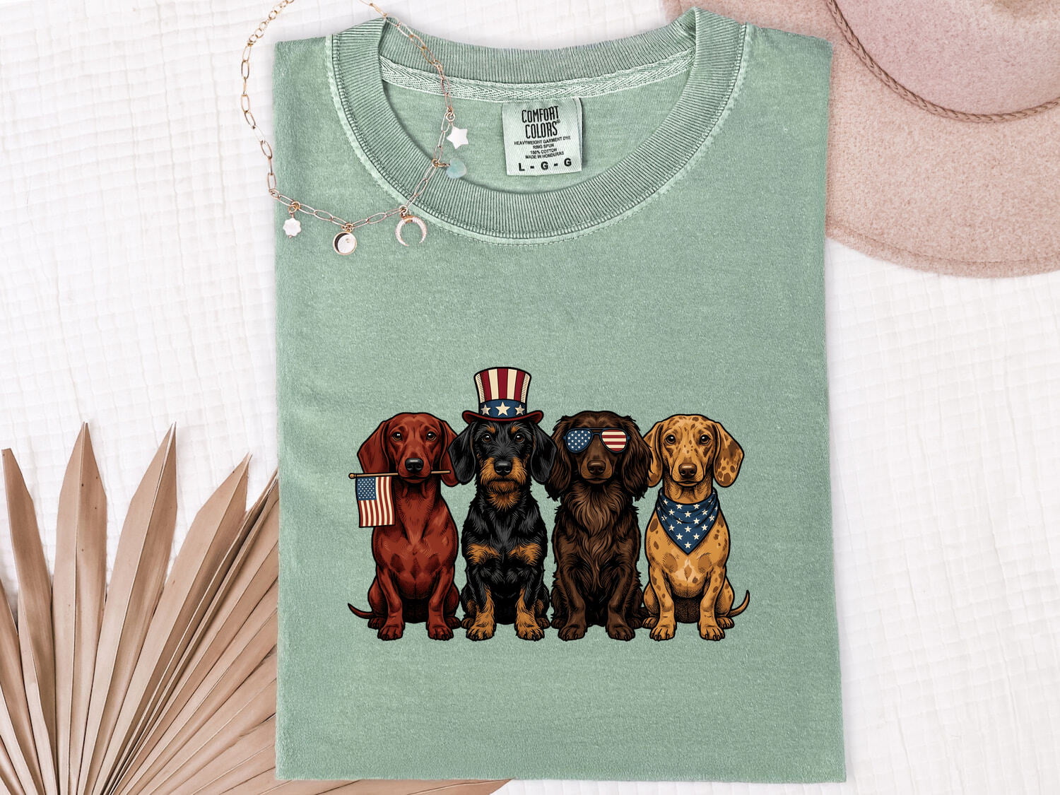 Miniature Dachshunds Shirt America Pet Supplies Gift Women Old School Tee Wiener Dog T-Shirt Patriot Fan Vintage Tshirt Dog Accessories