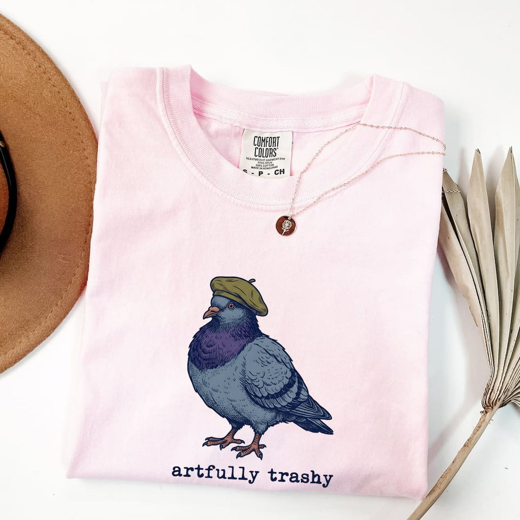 Dove Beret Shirt Cute Pet Gift Women Sketch Tee Beret T-Shirt Adorable Fan Drawing Graphic Retro Cap Tshirt