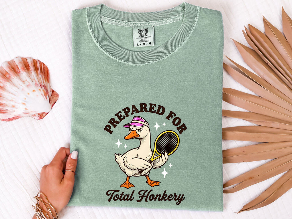 Duck Tennis Shirt Cute Pets Gift Women Caricature Tee Duck Sport T-Shirt Adorable Fan Cartoon Tshirt Animal Graphic Old School Twinkles