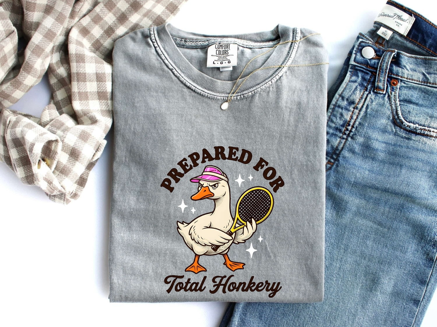Duck Tennis Shirt Cute Pets Gift Women Caricature Tee Duck Sport T-Shirt Adorable Fan Cartoon Tshirt Animal Graphic Old School Twinkles