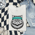 Tabby Cat Shirt Cat Pet Gift Women Hand Drawn Tee Kitty T-Shirt Cat Fan Feline Tshirt Animal Graphic Vintage Headband Tshirt