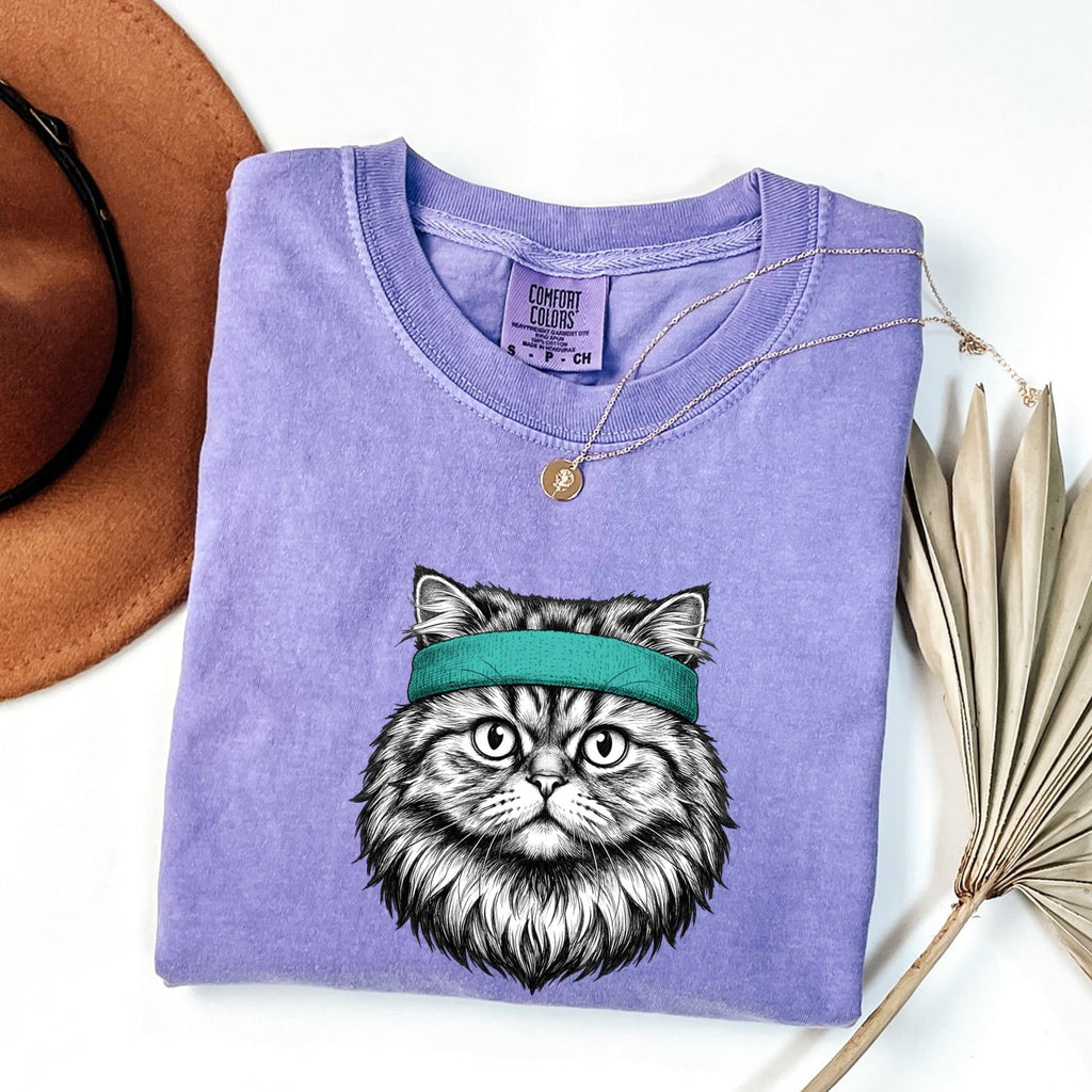 Tabby Cat Shirt Cat Pet Gift Women Hand Drawn Tee Kitty T-Shirt Cat Fan Feline Tshirt Animal Graphic Vintage Headband Tshirt