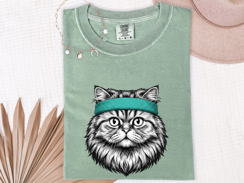 Tabby Cat Shirt Cat Pet Gift Women Hand Drawn Tee Kitty T-Shirt Cat Fan Feline Tshirt Animal Graphic Vintage Headband Tshirt
