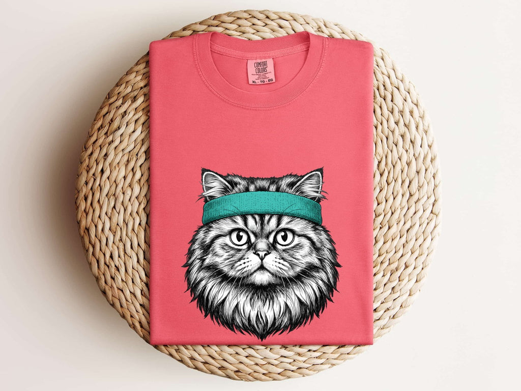 Tabby Cat Shirt Cat Pet Gift Women Hand Drawn Tee Kitty T-Shirt Cat Fan Feline Tshirt Animal Graphic Vintage Headband Tshirt