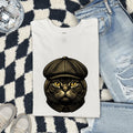 Striped Cat Shirt Cat Pet Gift Women Retro Tee Tabby Cat T-Shirt Cat Fan Feline Tshirt Animal Graphic Sketch Flat Cap Tshirt