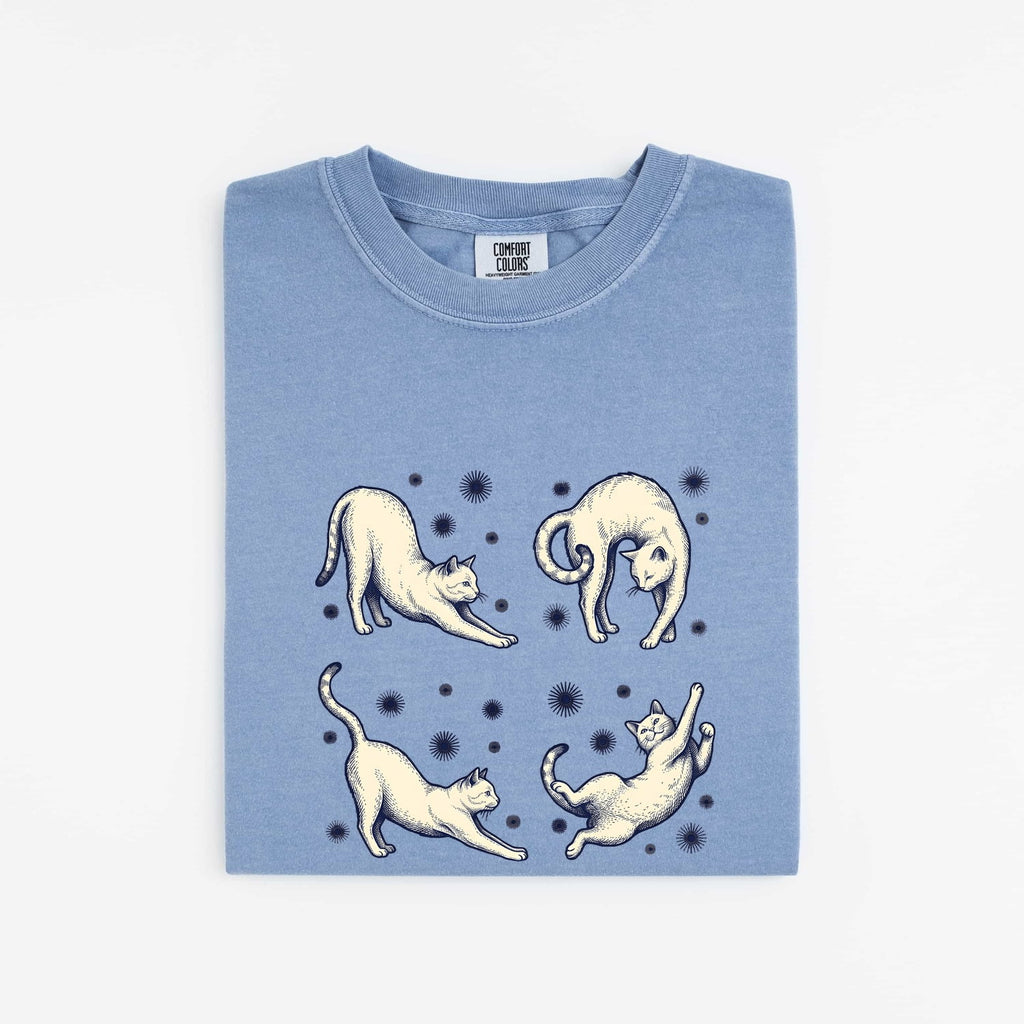 Cute Cats Shirt Cat Pets Gift Women Retro Tee Kitten T-Shirt Cat Fan Feline Tshirt Animal Graphic Sketch Sparkles Tshirt