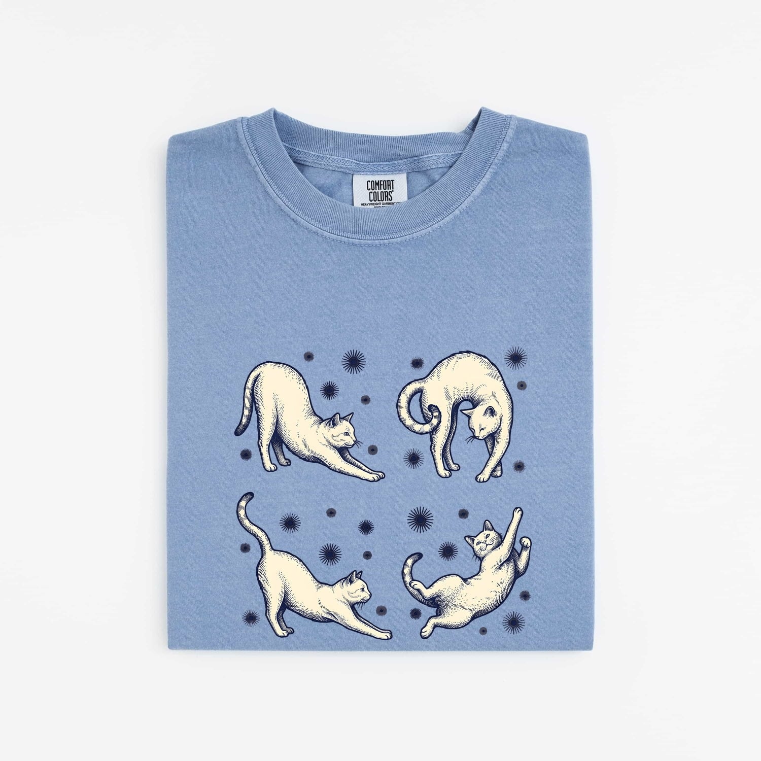 Cute Cats Shirt Cat Pets Gift Women Retro Tee Kitten T-Shirt Cat Fan Feline Tshirt Animal Graphic Sketch Sparkles Tshirt