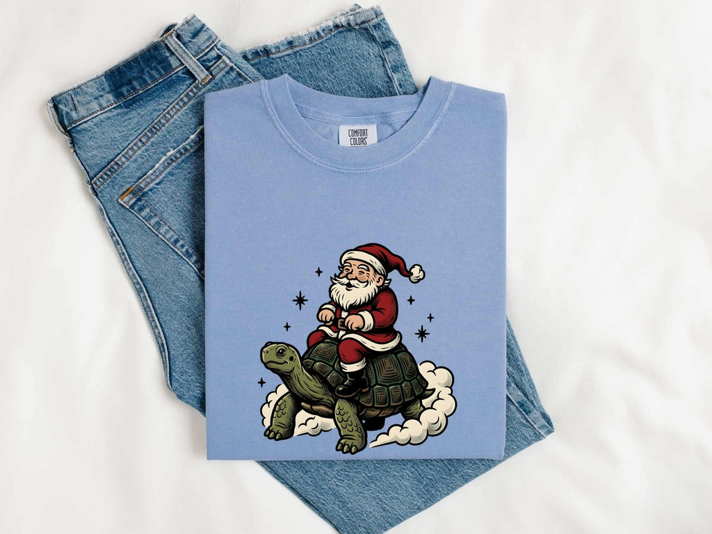 Festive Turtle Shirt Christmas Pets Gift Women Line Art Tee Turtle T-Shirt Xmas Fan Minimalist Tshirt Animal Graphic Cartoon Shining Stars