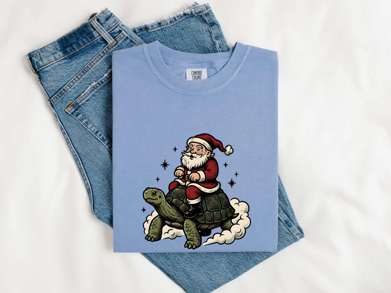 Festive Turtle Shirt Christmas Pets Gift Women Line Art Tee Turtle T-Shirt Xmas Fan Minimalist Tshirt Animal Graphic Cartoon Shining Stars