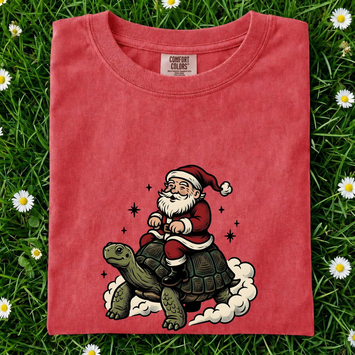 Festive Turtle Shirt Christmas Pets Gift Women Line Art Tee Turtle T-Shirt Xmas Fan Minimalist Tshirt Animal Graphic Cartoon Shining Stars