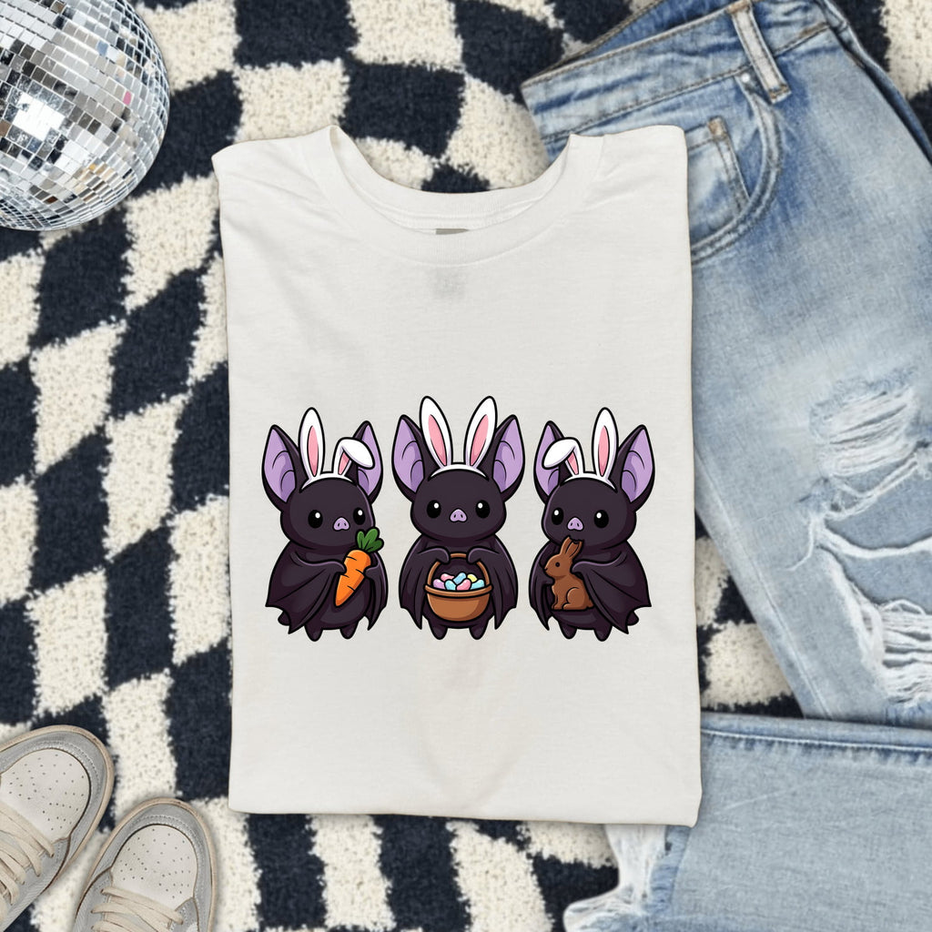 Hare Ears Shirt Easter Pet Gift Women Playful Tee Bunny Ears T-Shirt Easter Fan Rabbit Tshirt Animal Graphic Caricature Treat Basket Tshirt