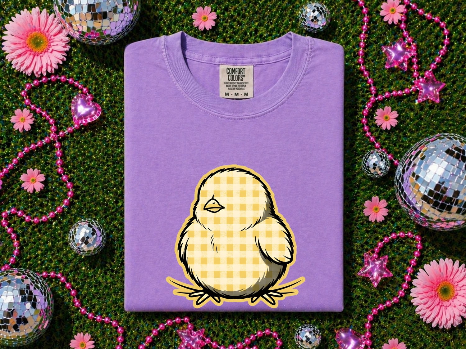 Baby Bird Shirt Easter Pet Gift Women Country Tee Chick T-Shirt Easter Fan Nestling Graphic Rustic Tshirt Classic Gingham Print Tshirt