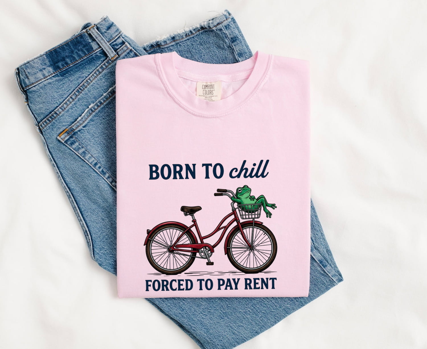 Frog Cycle Shirt Funny Pet Gift Women Caricature Tee Toad T-Shirt Comedy Fan Cartoon Tshirt Animal Graphic Classic Crate Tshirt
