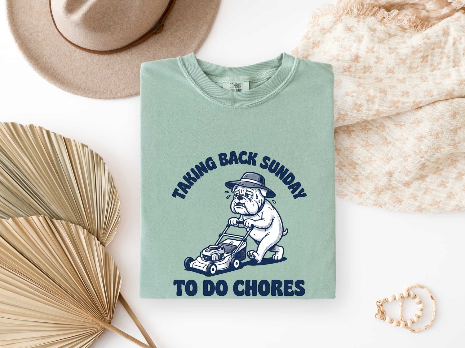 Bulldog Mower Shirt Funny Pet Gift Women Doodle Tee Lawn Mower T-Shirt Humor Fan Cartoon Tshirt Animal Graphic Classic Cap Tshirt