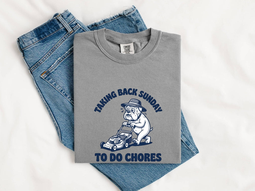 Bulldog Mower Shirt Funny Pet Gift Women Doodle Tee Lawn Mower T-Shirt Humor Fan Cartoon Tshirt Animal Graphic Classic Cap Tshirt