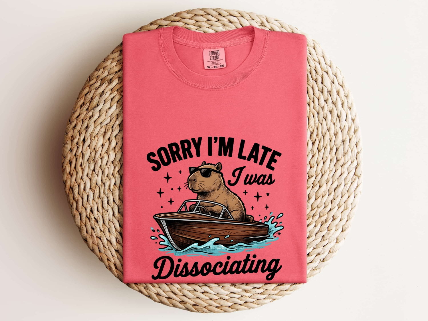 Capybara Canoe Shirt Funny Pets Gift Women Animated Tee Rodent T-Shirt Humor Fan Cartoon Tshirt Animal Graphic Classic Eyeglasses Tshirt