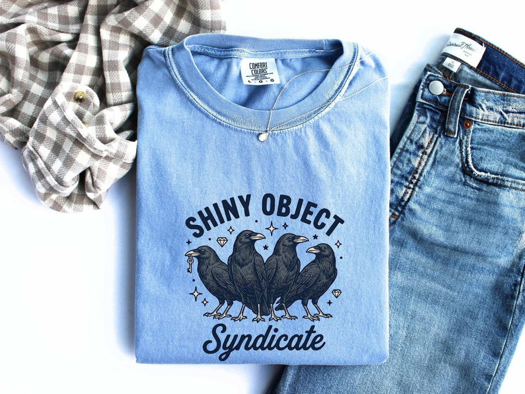 Crow Flock Shirt Funny Pet Gift Women Retro Tee Murder T-Shirt Humor Fan Corvid Tshirt Animal Graphic Sketch Gem Tshirt