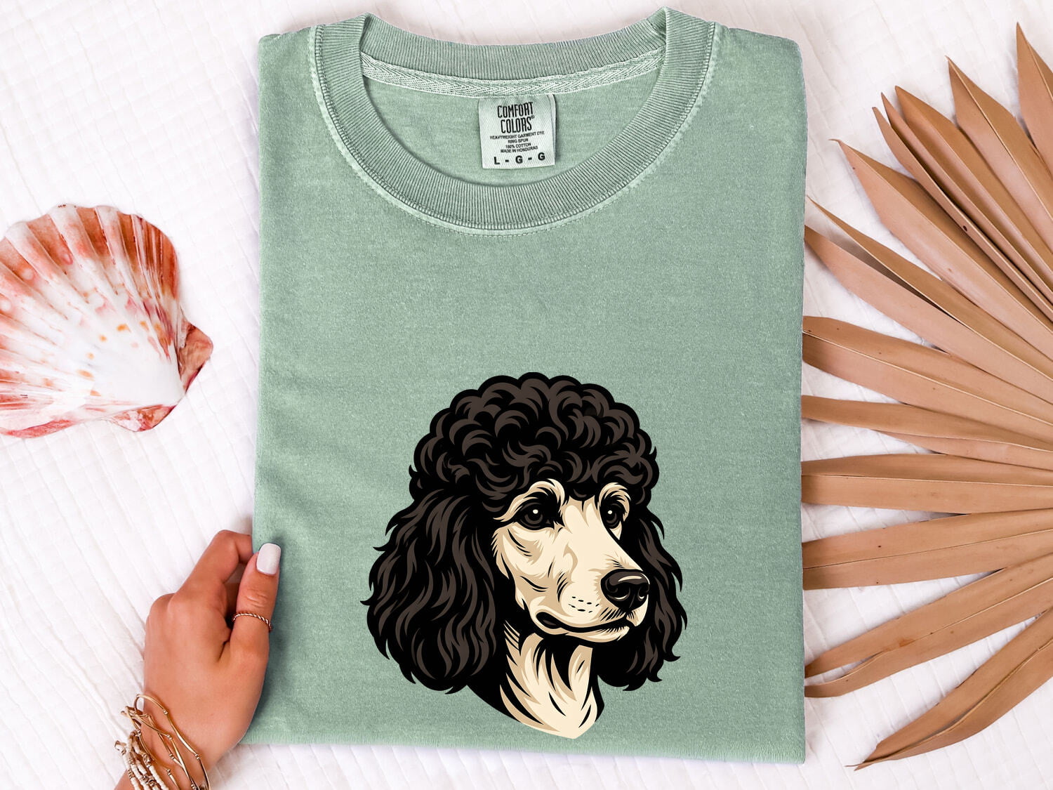 Poodle Dog Shirt Dog Pet Gift Women Bold Graphic Tee Poodle T-Shirt Dog Fan Canine Graphic Animal Design Vintage Fluffy Fur Tshirt