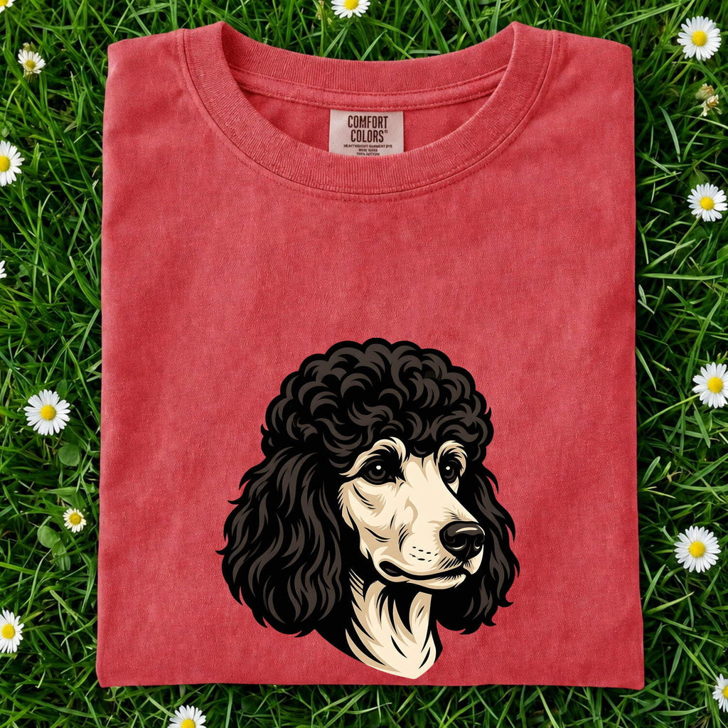 Poodle Dog Shirt Dog Pet Gift Women Bold Graphic Tee Poodle T-Shirt Dog Fan Canine Graphic Animal Design Vintage Fluffy Fur Tshirt