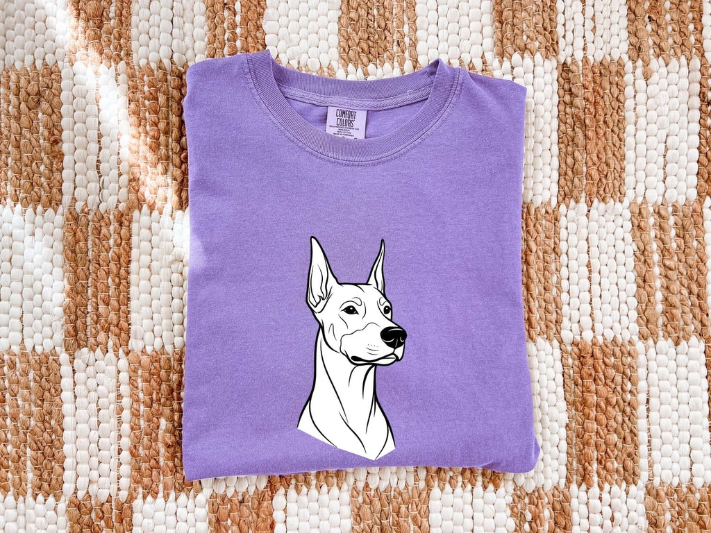 Doberman Dog Shirt Dog Pet Gift Women Line Art Tee Dobermann T-Shirt Dog Owner Dog Fan Illustration Graphic Tshirt Minimal Portrait Tshirt