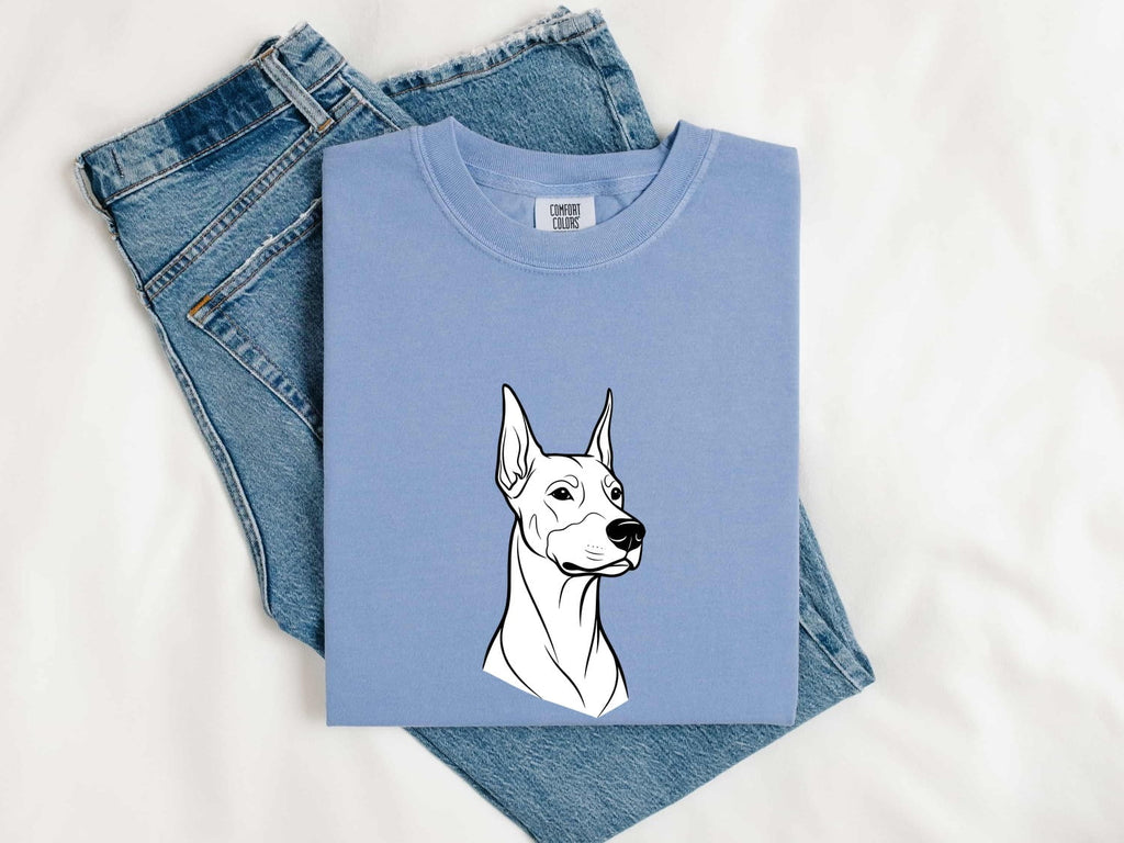 Doberman Dog Shirt Dog Pet Gift Women Line Art Tee Dobermann T-Shirt Dog Owner Dog Fan Illustration Graphic Tshirt Minimal Portrait Tshirt