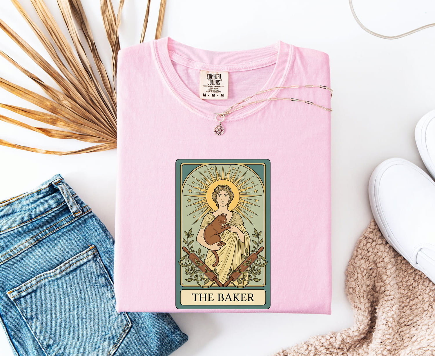 Cat Girl Shirt Cat Kitchen Gift Women Line Drawing Tee Kitty T-Shirt Feline Fan Illustrated Tshirt Cooking Graphic Hand Drawn Baking Roller