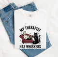 Cat Counselor Shirt Cat Funny Gift Women Retro Tee Therapist T-Shirt Cat Fan Feline Tshirt Humor Graphic Sketch Sofa Tshirt