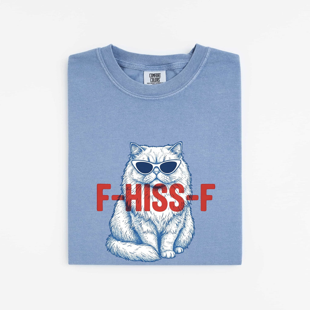 Cat Shades Shirt Cat Humor Gift Women Hand Drawn Tee Sunglasses T-Shirt Kitty Fan Illustrated Tshirt Funny Graphic Retro Large Font Tshirt