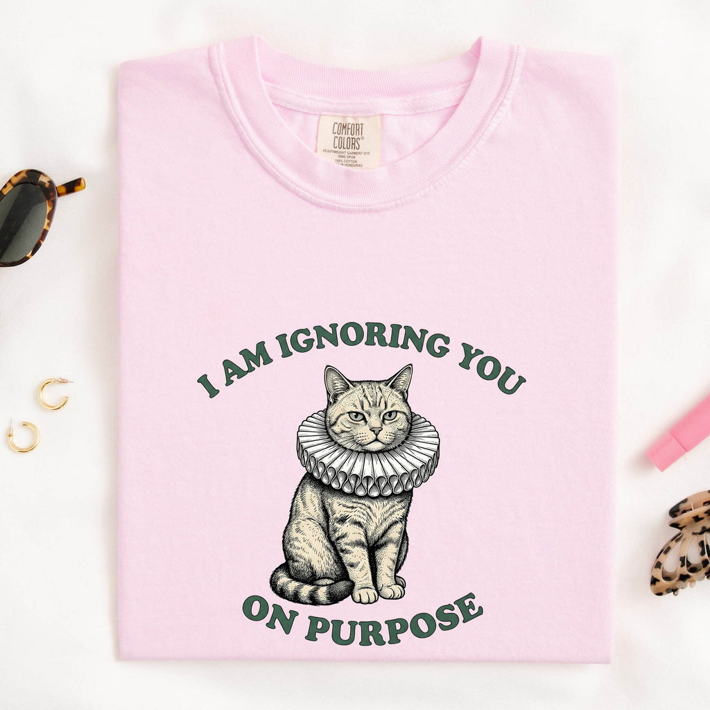 Cat Elizabethan Collar Shirt Funny Pet Gift Women Retro Tee E Collar T-Shirt Humor Fan Vintage Tshirt Animal Graphic Sketch Kitten Tshirt