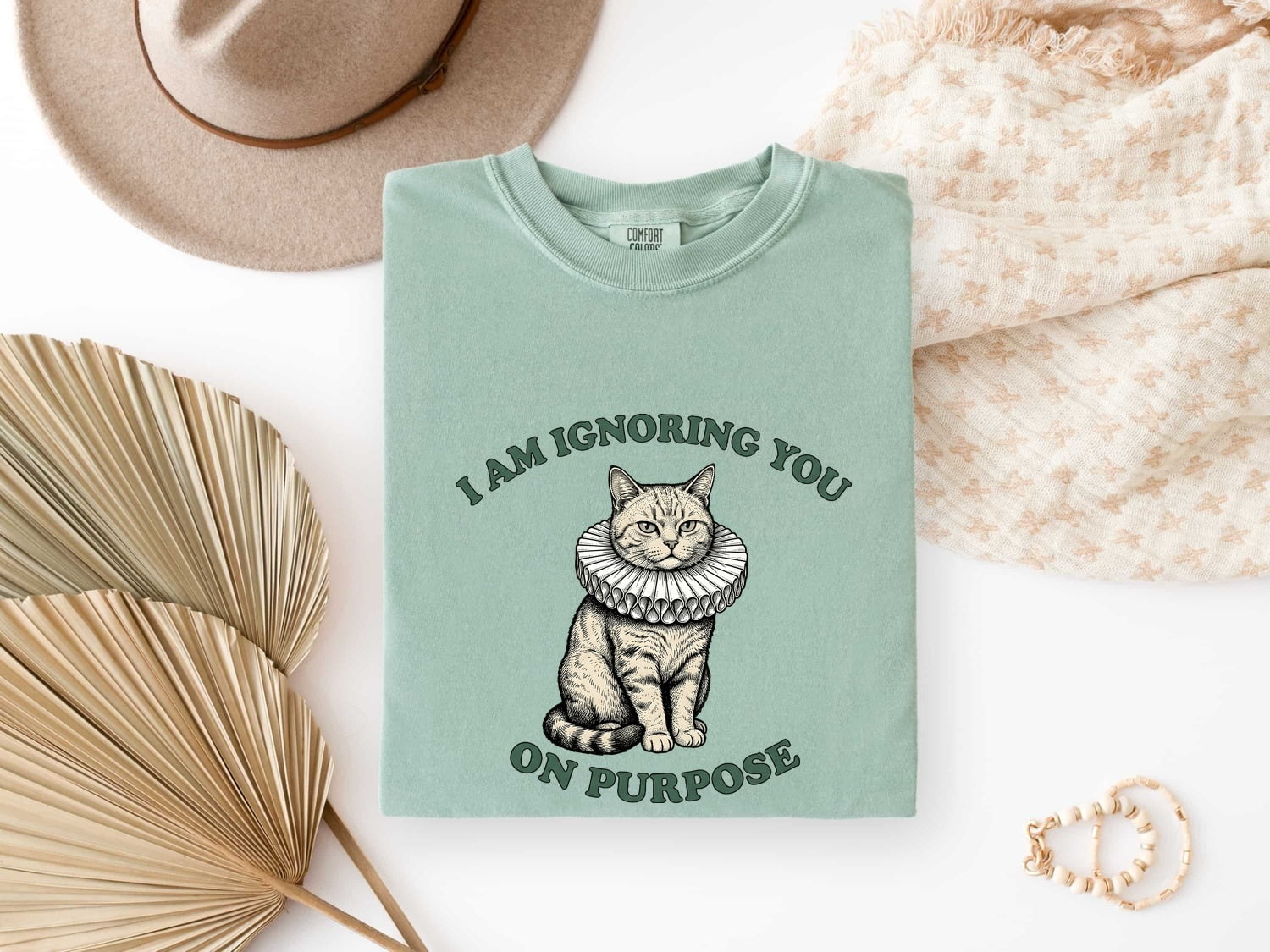 Cat Elizabethan Collar Shirt Funny Pet Gift Women Retro Tee E Collar T-Shirt Humor Fan Vintage Tshirt Animal Graphic Sketch Kitten Tshirt