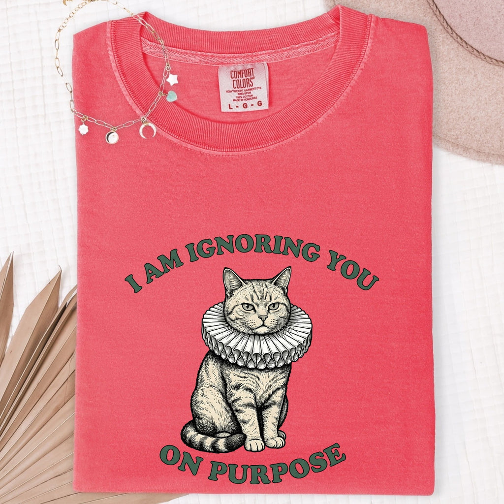 Cat Elizabethan Collar Shirt Funny Pet Gift Women Retro Tee E Collar T-Shirt Humor Fan Vintage Tshirt Animal Graphic Sketch Kitten Tshirt