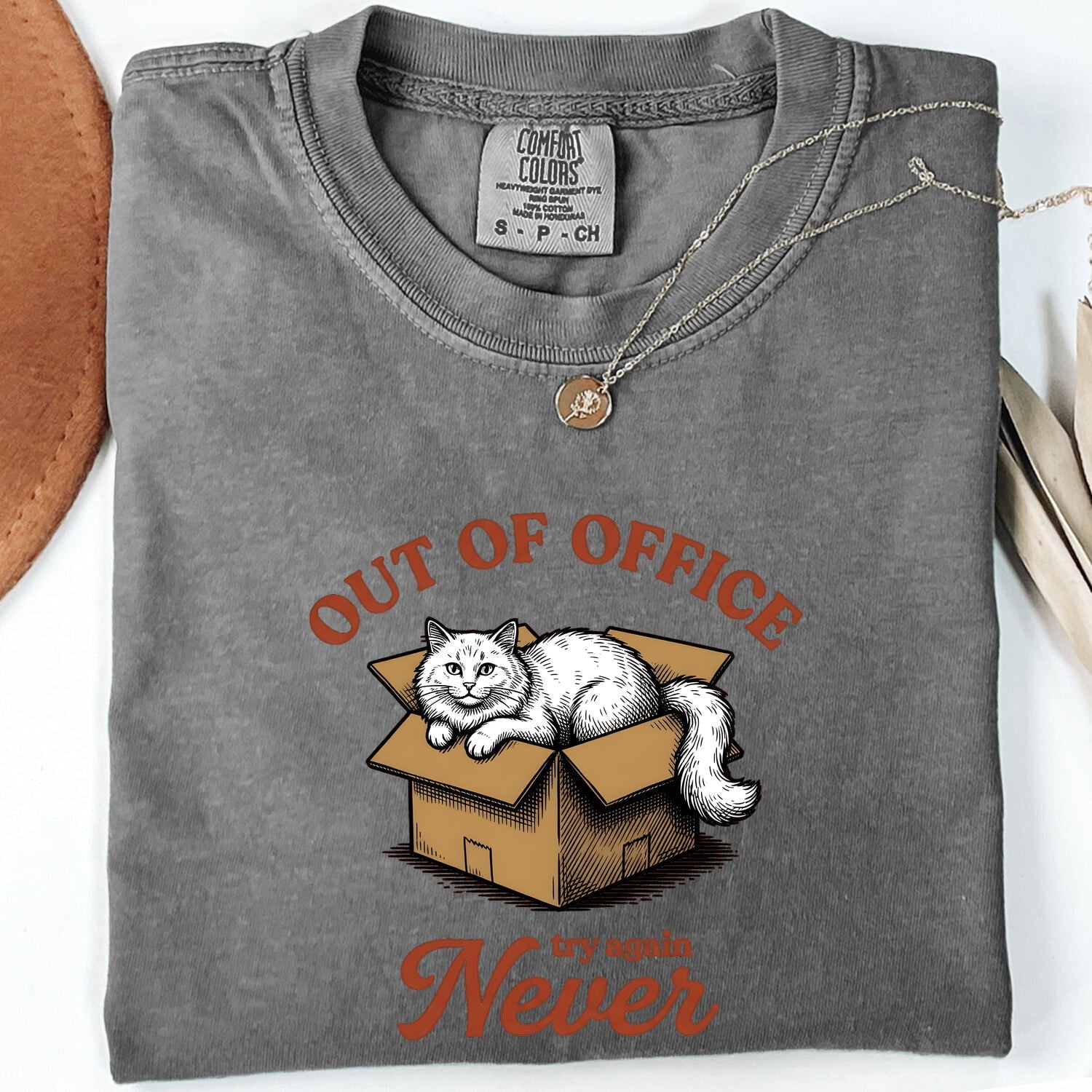 Cat Box Shirt Cat Humor Gift Women Hand Drawn Tee Cat Carrier T-Shirt Cat Fan Feline Tshirt Funny Graphic Vintage Cardboard Box Tshirt