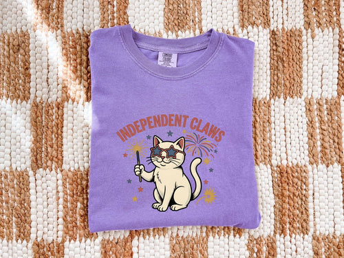 4th of July Cat Shirt for Women – Patriotic Vintage Fireworks Kitty Graphic Tee